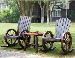 Adirondack-silla' de madera de Wagon Wheel para jardín, muebles de jardín, mecedora, Banco de madera para Patio, muebles de exterior' " \\//